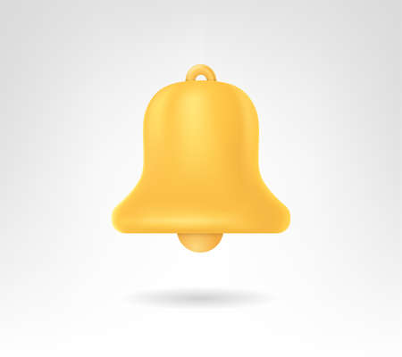 Realistic golden bell. Design element. For banners, posters, and brochures.のイラスト素材