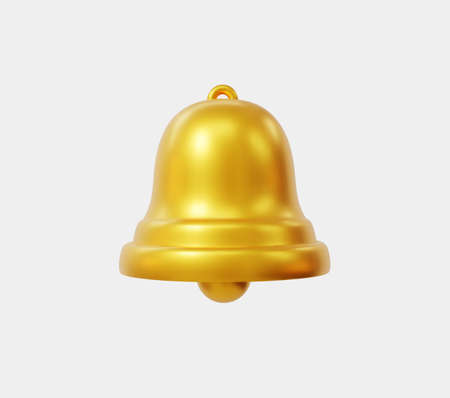 Realistic golden bell Vector. Design element for banners, posters, and brochures.のイラスト素材