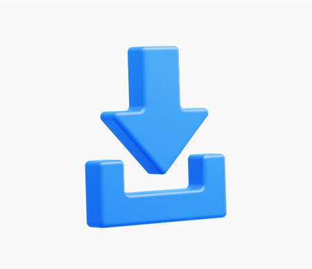 3D Realistic download button vector illustrationのイラスト素材