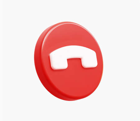 3D Realistic End Phone Call Button vector illustrationのイラスト素材