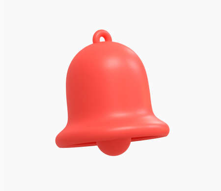 3D Realistic Red bell Vector Illustration.のイラスト素材