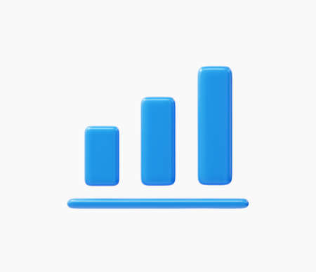 3D Realistic Graphic bar or Chart button vector illustrationのイラスト素材