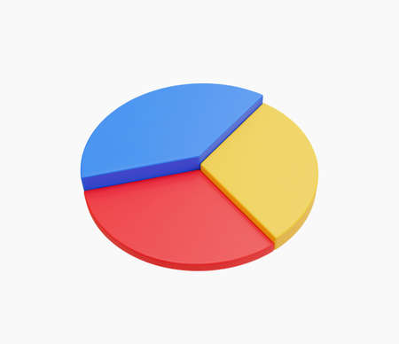 3d Realistic Pie chart Vector illustrationのイラスト素材
