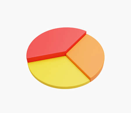 3d Realistic Pie chart Vector illustrationのイラスト素材