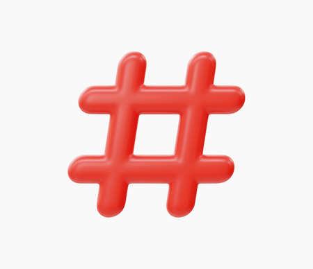 3d Realistic Hashtag symbol vector illustration.のイラスト素材