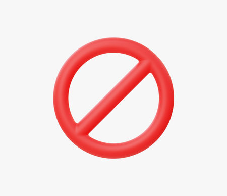 3d Realistic Red prohibited sign vector illustration.