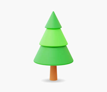 3d Realistic Pine tree Icon vector illustration.のイラスト素材