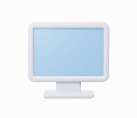 3d Realistic Computer monitor icon vector illustration.のイラスト素材
