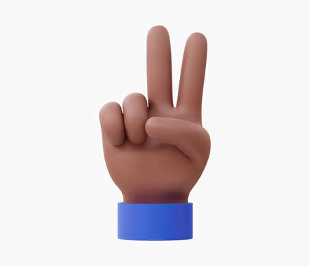 3d Realistic Peace sign hand vector illustration.のイラスト素材
