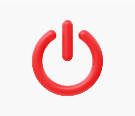 3d Realistic Power On green button vector illustrationのイラスト素材
