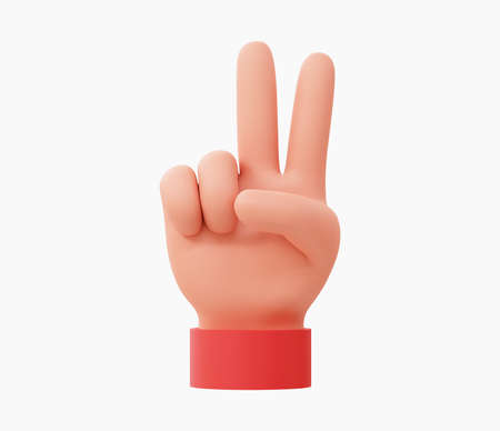 3d Realistic Peace sign hand vector illustration.のイラスト素材