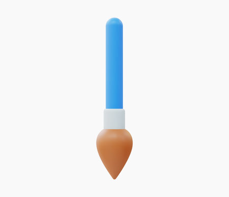 3d Realistic Paintbrush Icon vector illustration.のイラスト素材