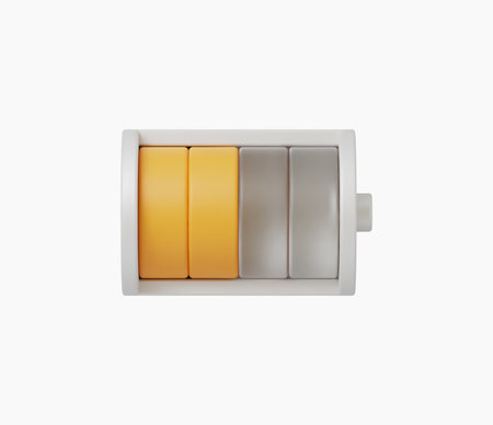 3d Realistic Battery charge level vector Illustrationのイラスト素材