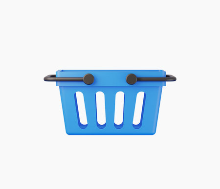 3d Realistic Shopping basket vector Illustrationのイラスト素材