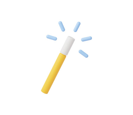 3d Realistic Magic wand vector Illustrationのイラスト素材