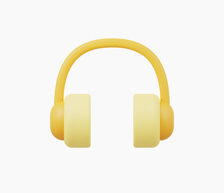 3d Realistic Headphone Icon vector Illustrationのイラスト素材