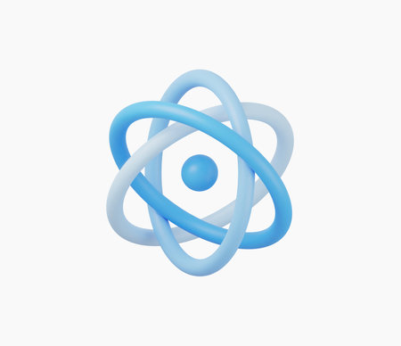 3d Realistic Atom icon vector Illustrationのイラスト素材