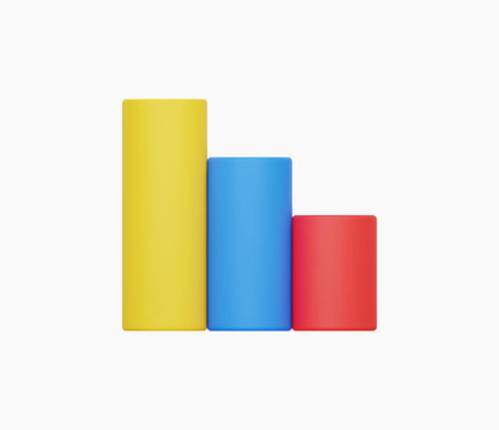 3d Realistic Graphic bar or Chart icon vector illustration.のイラスト素材
