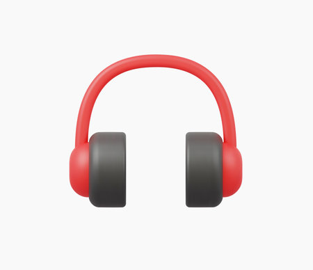 3d Realistic Headphone Icon vector Illustrationのイラスト素材