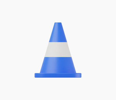 3d Realistic Traffic cone vector illustration.のイラスト素材
