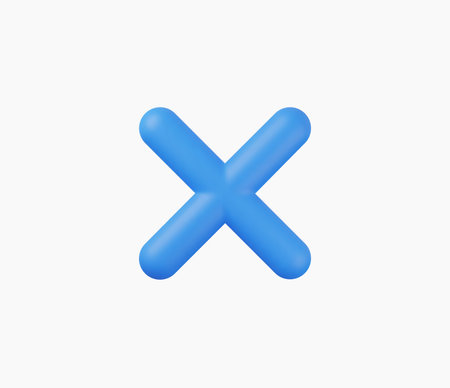 3D Realistic Cross checkmark sign vector illustrationのイラスト素材