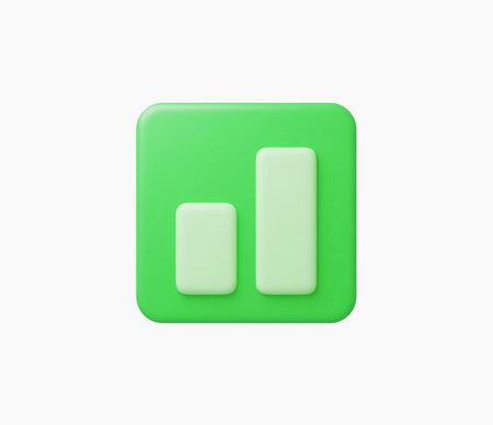 3d Realistic Graphic bar or Chart button vector illustration.のイラスト素材