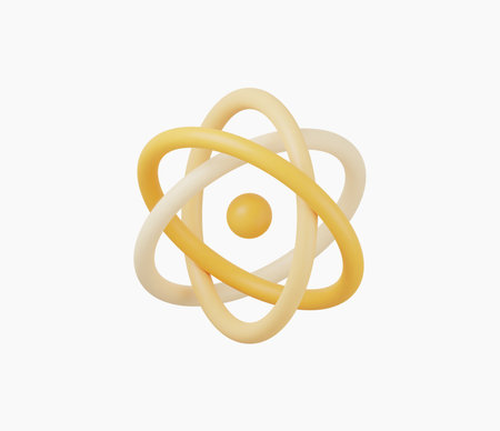 3d Realistic Atom icon vector Illustrationのイラスト素材