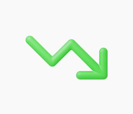 3d Realistic Trend down or decrease icon vector illustrationのイラスト素材