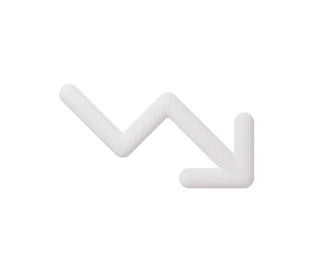 3d Realistic Trend down or decrease icon vector illustrationのイラスト素材