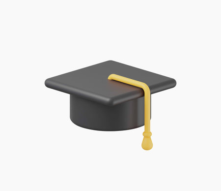 3d Realistic Graduation cap vector illustrationのイラスト素材