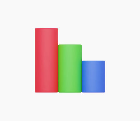 3d Realistic Graphic bar or Chart icon vector illustration.のイラスト素材