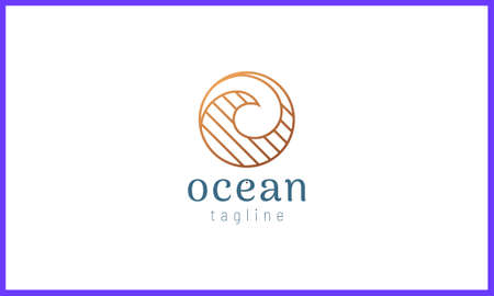 Circle with waves of waterのイラスト素材