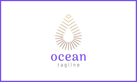 Water drop line art abstract logo designのイラスト素材