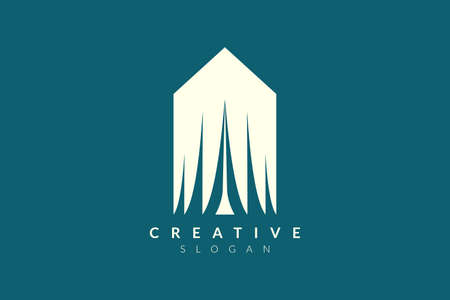 Elegant and fashionable tent style logo design. Minimalist and modern vector illustration design suitable for business and brands.のイラスト素材