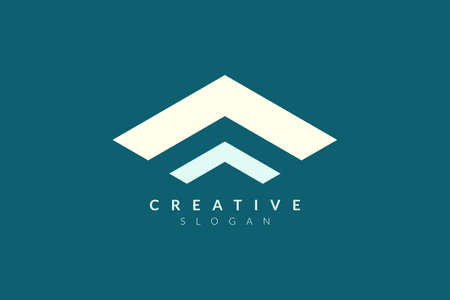 Abstract logo design of the roof of the house. Minimalist and modern vector illustration design suitable for business and brands.のイラスト素材