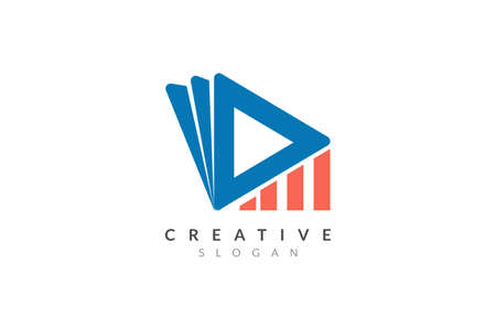 Vector illustration design of a combined form of a bar chart with geometric shape. Minimalist and simple logo, flat style, modern icon and symbolのイラスト素材
