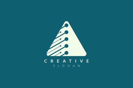 Vector illustration of abstract triangle shape design. Minimalist and simple logo, flat style,...