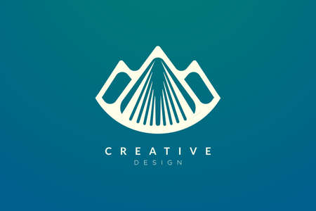 Triangle shaped mountain logo design. Minimalist and modern vector design for your business brand or productのイラスト素材