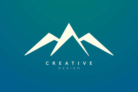 Triangle shaped mountain logo design. Minimalist and modern vector design for your business brand or productのイラスト素材