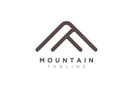 Minimalist and simple mountain vector design. Template for icon, logo, label, brand for business.のイラスト素材