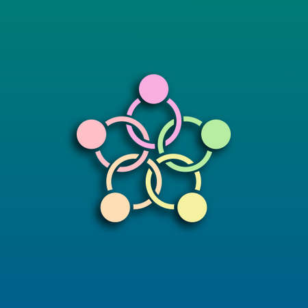 People embrace each other or work together.のイラスト素材