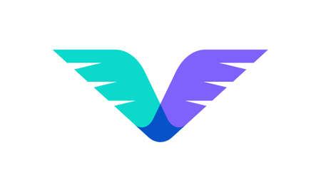 Vector design of wings. Suitable as a logo that represents freedom, courage and happiness.のイラスト素材