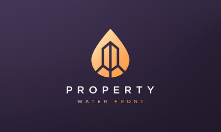 abstract property and water logo concept in a minimal and modern styleのイラスト素材