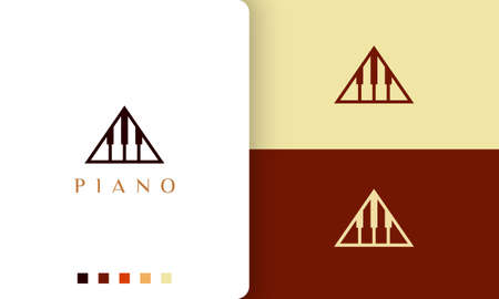 piano academy logo or icon in a minimalist and modern styleのイラスト素材