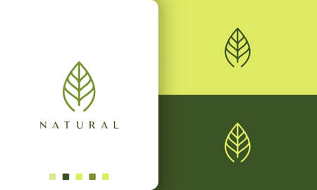 green leaf with simple and modern styleのイラスト素材