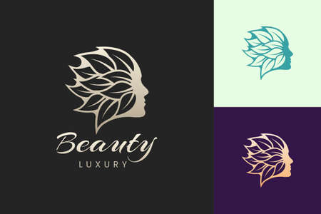 Facial beauty care logo template in luxury and modern styleのイラスト素材