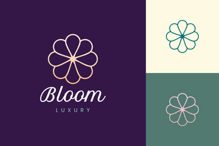 Beauty care logo template in luxury flower shapeのイラスト素材