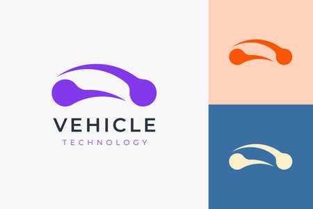 Car technology or automotive logo in simple and futuristic shapeのイラスト素材