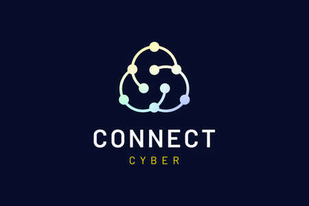 Abstract logo in modern shape representing connection or network technologyのイラスト素材