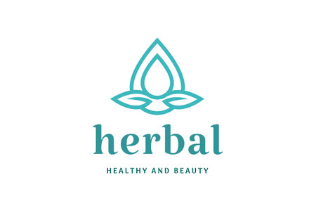 Leaf and droplet logo in simple and modern shape for beauty care and healthのイラスト素材